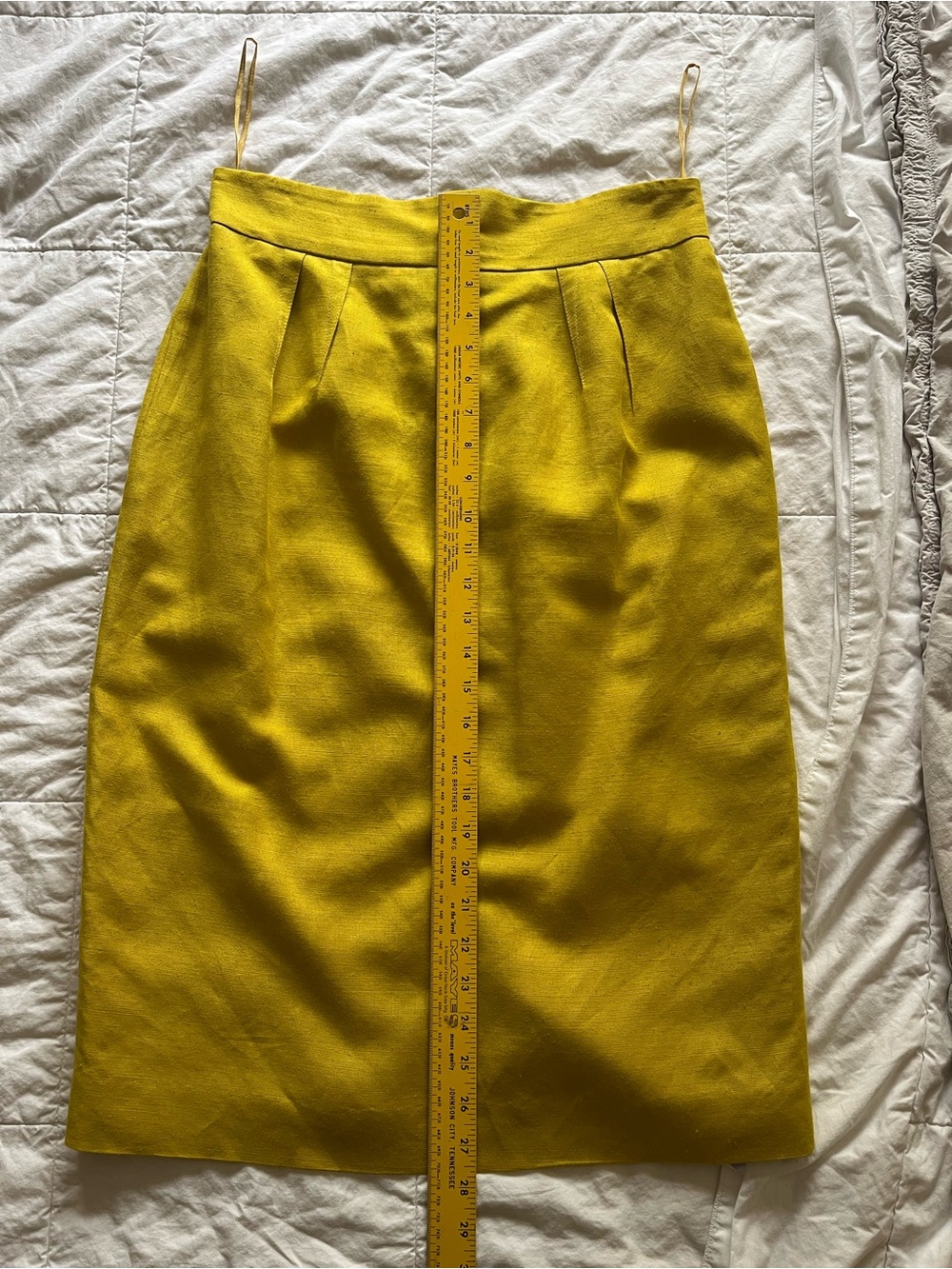Vintage pencil skirt suit - linen blend mustard yellow